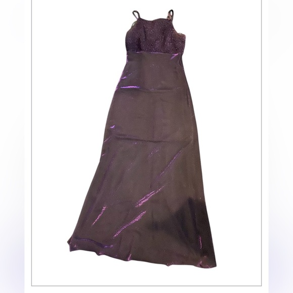 BETSEY AND ADAM METALLIC PURPLE GOWN SIZE 10 - Picture 7 of 10